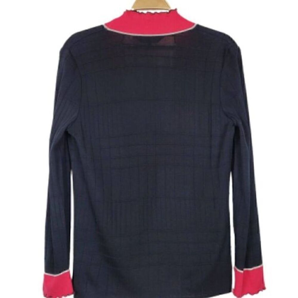 Ming Wang Textured Windowpane Open Front Cardigan - Picture 5 of 5